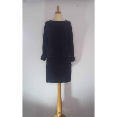 Pulli - schwarz  Rock - schwarz /Struktur