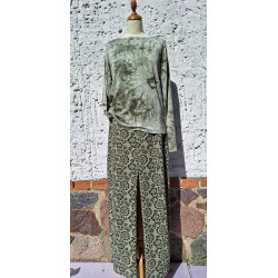 Shirt - Batic - oliv + Rock - oliv gemustert