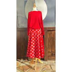 Shirt - Heike - rot + Rock - Herzen