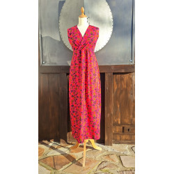 Kleid lang - C.C. - pink geblümt