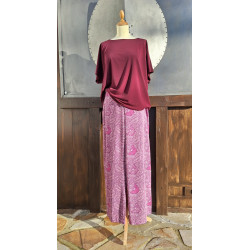 Shirt - weinrot + Hose - Pfau