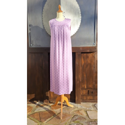 Kleid - midi - Tini - flieder/ weiß gepunktet