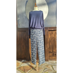 Shirt - Heike - dunkelblau + Hose - blau/ weiß/ grau