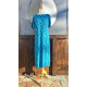 Kleid midi - T - türkis - weiß - blau