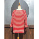 Pulli - Streifen - rot - rosa