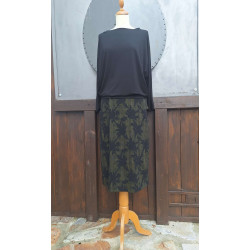 Shirt Heike schwarz + Rock - schwarz - olive