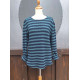 Pulli - Streifen - blau + petrol