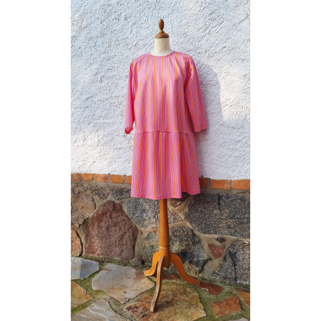 Rüsche - Streifen-rosé - orange