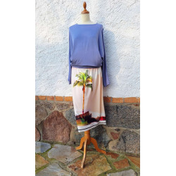 H-Shirt - flieder + Rock - Palme