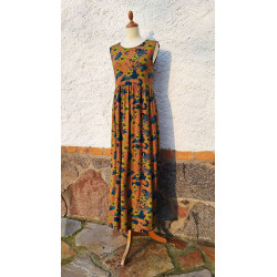 Baby Doll - lang - curry - geblümt