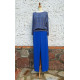B- Shirt - kl. Karos + Hose - signalblau
