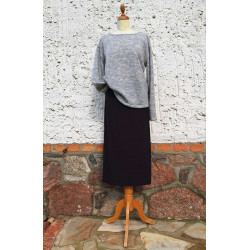 Pulli - Strick - grau +Rock - schwarz