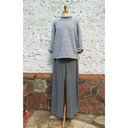 Pulli - Turtel -Strick grau+ Strickhose - grau