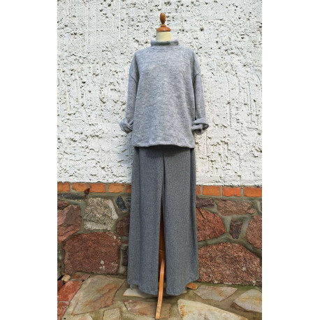 Pulli - Turtel -Strick grau+ Strickhose - grau